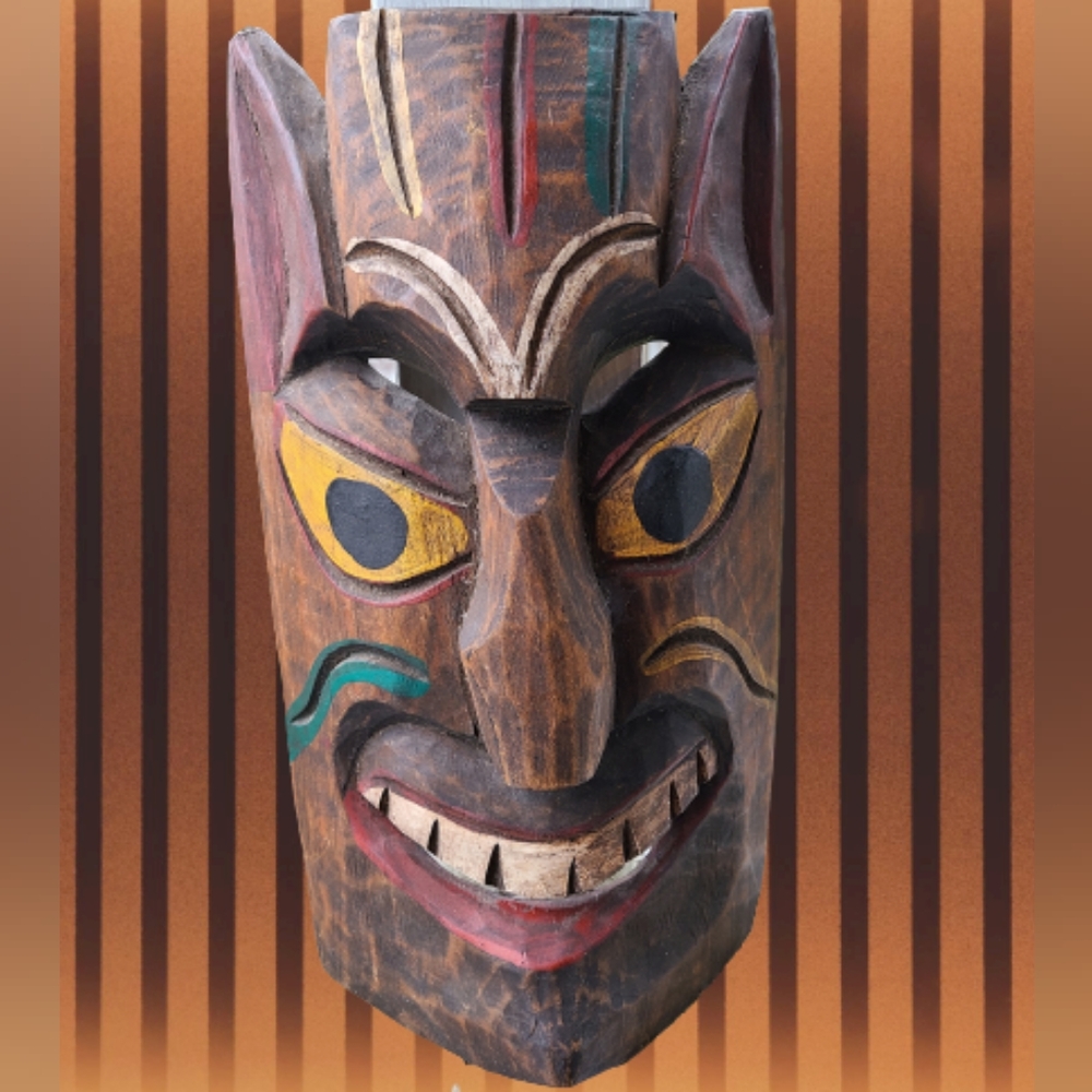 Mask, wood carving, island